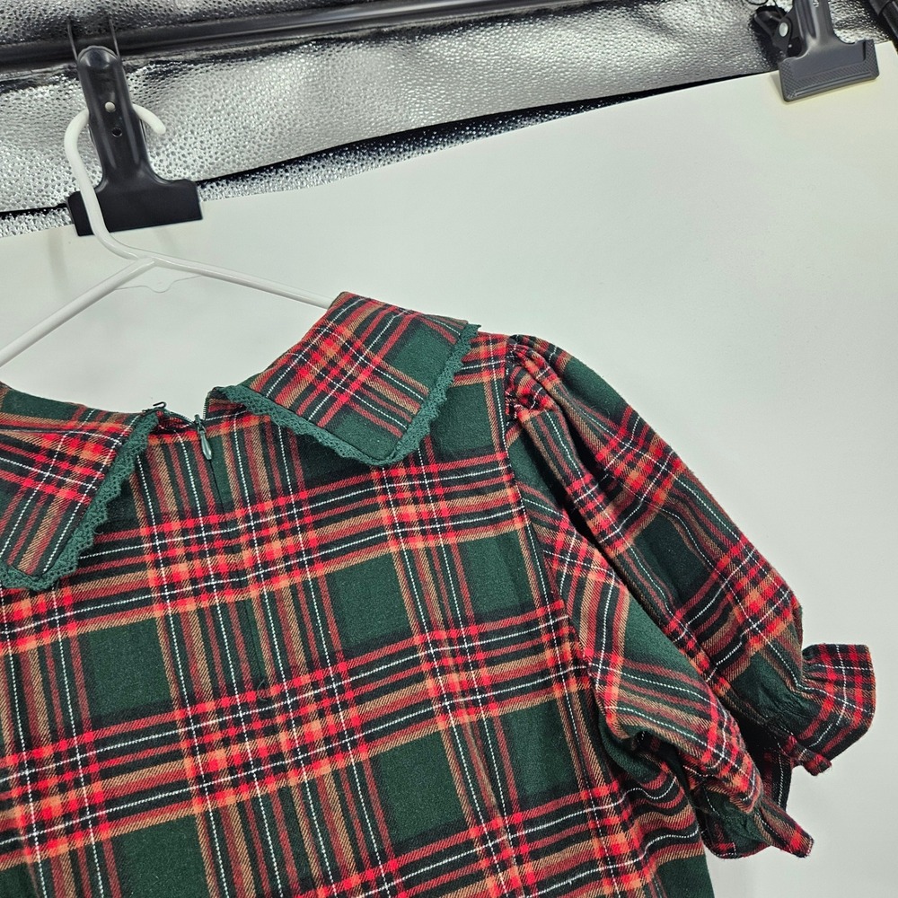 Ivy City Co. Sophia Dress Red Green Plaid Ruffle Eyelet Trim Cottagecore Size 6 - Picture 10 of 11